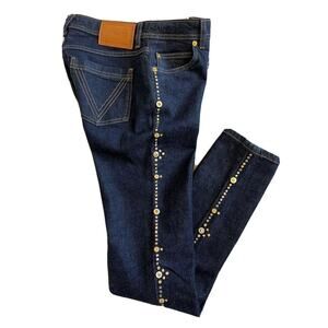 Versace Studded Women's Denim Dark Blue Jeans Size 27 US Italy NWT $1175